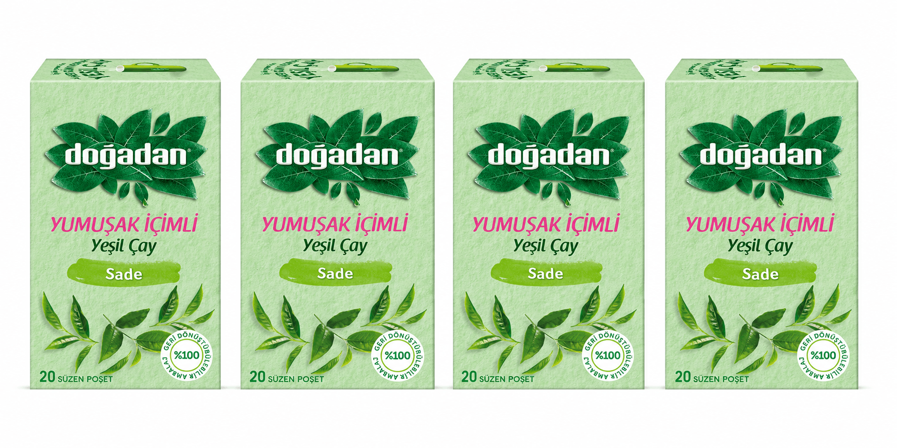 4'Lü Yeşil Çay Yumuşak İçimli